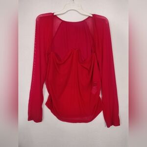SHEIN Vibrant Red Drape Blouse